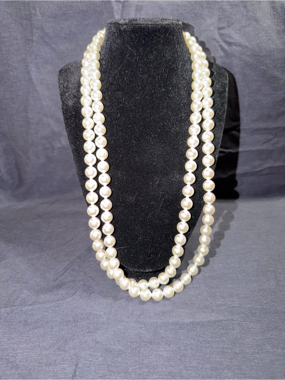 Classic Imitation White Pearl Strand Necklace,